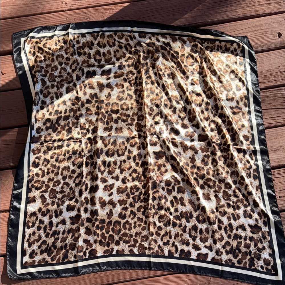Leopard Print Silk Scarf/Scarf shirt